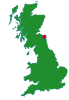 Map locating Berwick in Britain